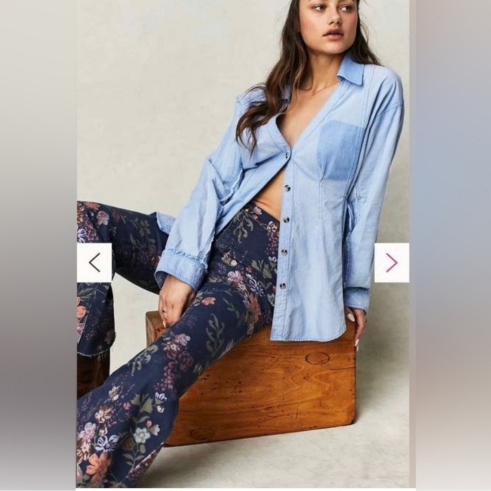 We the free chambray button down